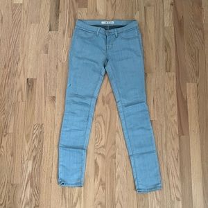 J Brand light wash jeans jeggings super stretchy comfy minor flaws